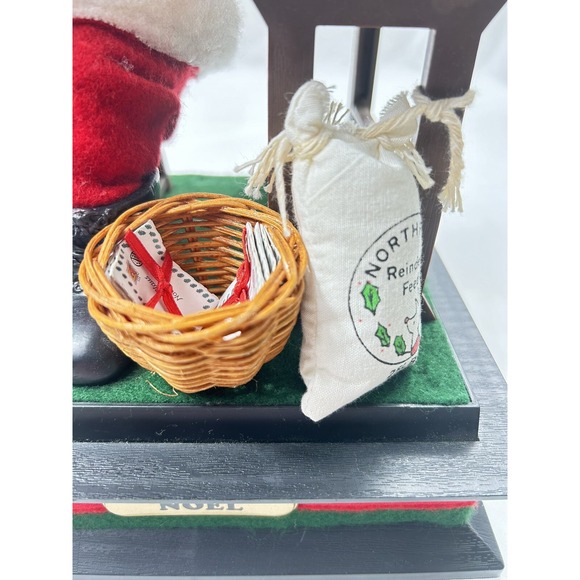 Vintage 1990 Smile Noel Christmas‎ Lighted Musical Santa Reading Letters 12"x7" - Picture 8 of 16